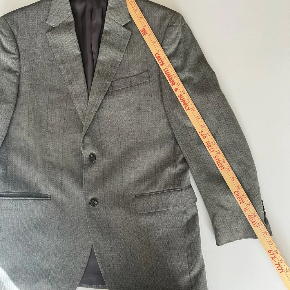 Chaps Mens Blazer Sport Coat Two Button Jacket Mens Size 40R Casual‎ Suits Grey